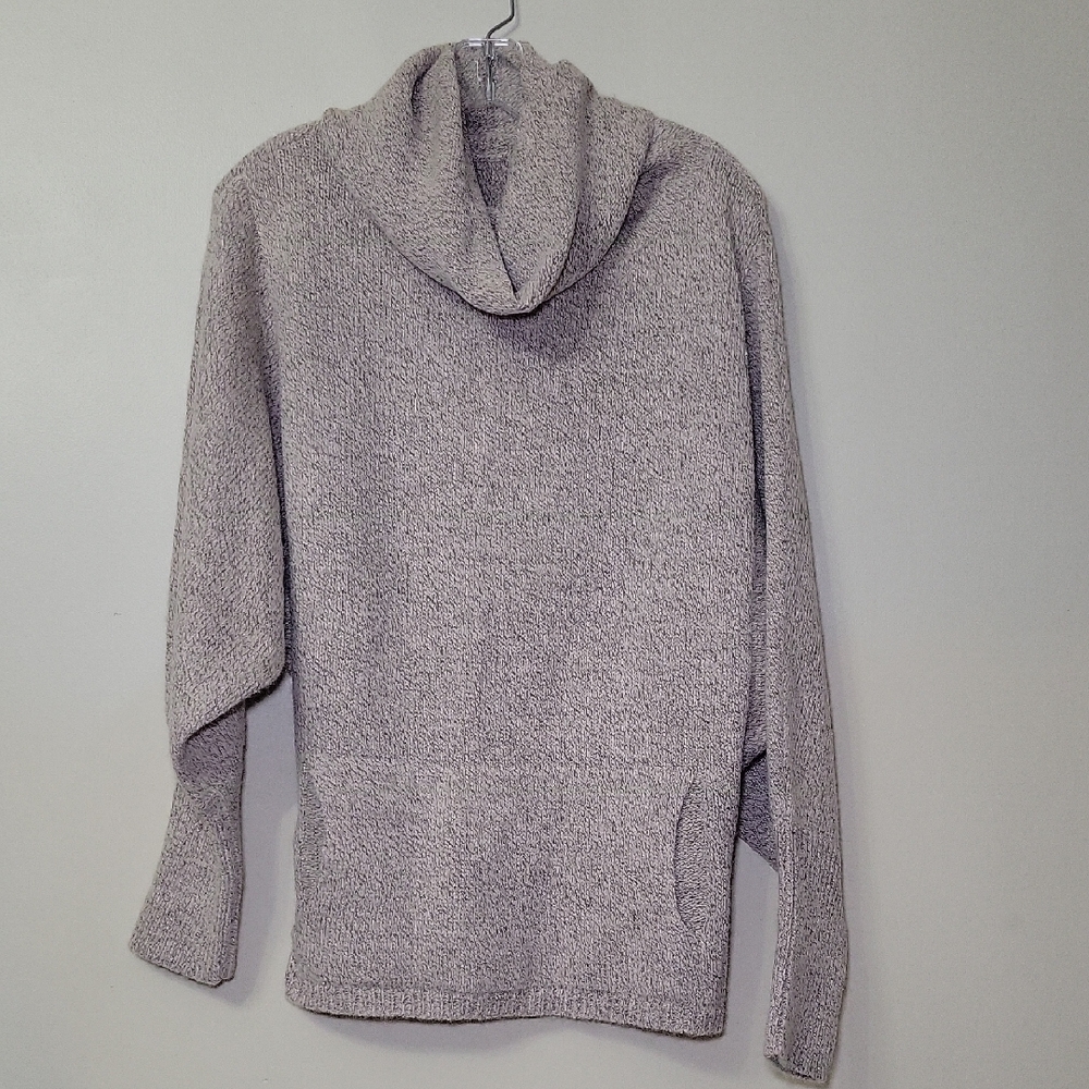 Over Sized Grey Heathered Cowl Neck Sweater Kangaroo Pocket Woman's‎ Size Small